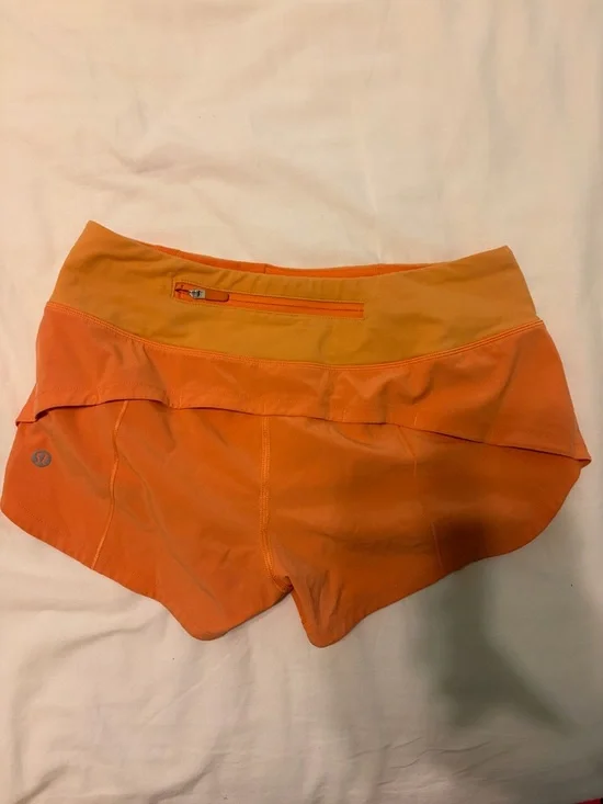 lululemon athletica Bright Orange Running Shorts - Picture 2 of 3
